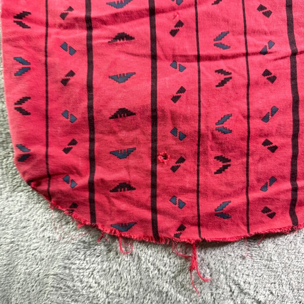 VTG Wrangler Xlong Tails Shirt Men 16.5-34 Red Southwestern Geometric Distressed - Picture 6 of 10